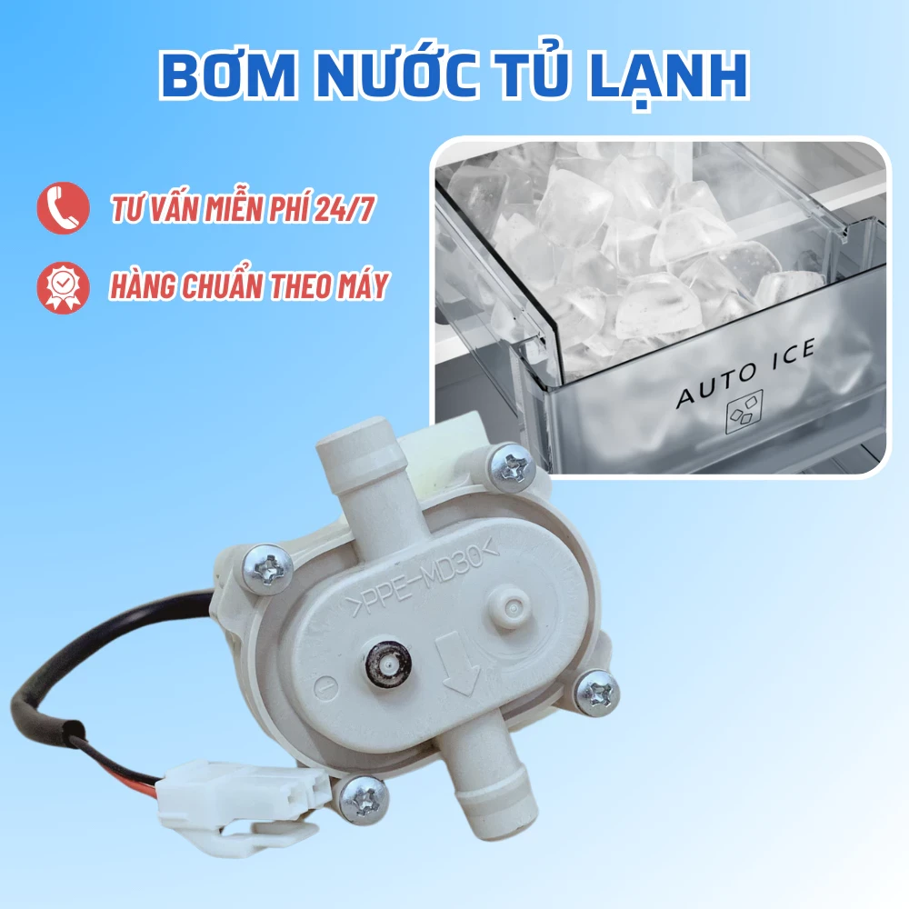 Bơm Nước Làm Đá Tủ Lạnh SAMSUNG HITACHI, Motor Bơm Nước Lên Tủ Lạnh Làm Đá Chuẩn Theo Máy Hitachi Samsung