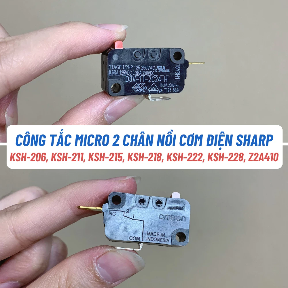 Công Tắc Micro Nồi Cơm Điện Sharp Phù Hợp Nhiều Model, Công Tắc Hành Trình Loại 2 Chân 3 Chân Chuẩn Chính Hãng