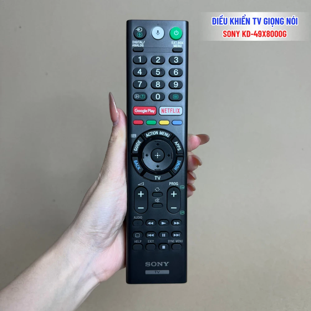 Điều Khiển TV SONY Điều Khiển Bằng Giọng Nói Model LED Sony KD-49X8000G Chuẩn Chính Hãng (Tặng Kèm Pin)