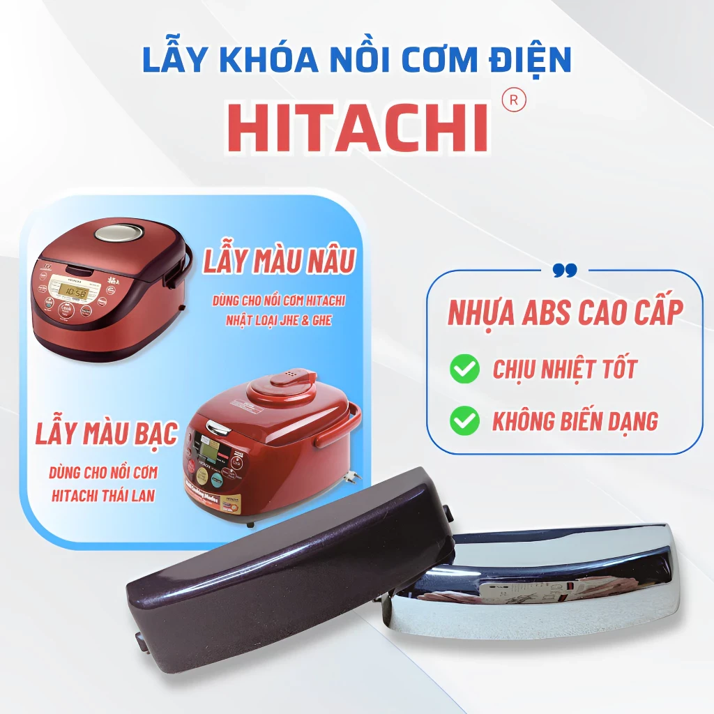 Lẫy Nồi Cơm Điện HITACHI, Phụ Kiện Nồi Cơm Điện Lẫy Khóa Nồi Cơm Điện Chất Liệu Nhựa ABS Cao Cấp Chịu Nhiệt Tốt