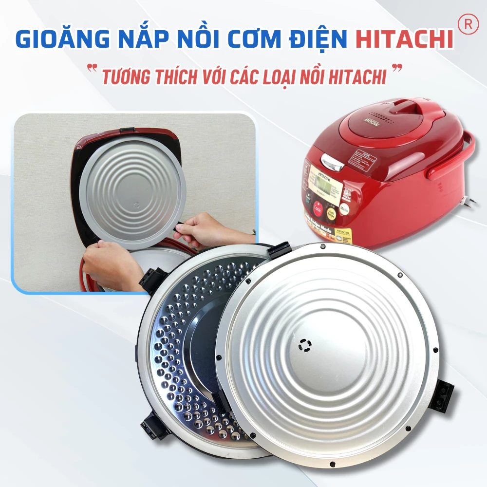 Nắp Nồi Cơm Điện HITACHI, Phụ Kiện Nồi Cơm Điện Nắp Kèm Gioăng Nồi Cơm Điện, Dùng Cho Tất Cả Nồi Cơm Điện Hãng HITACHI