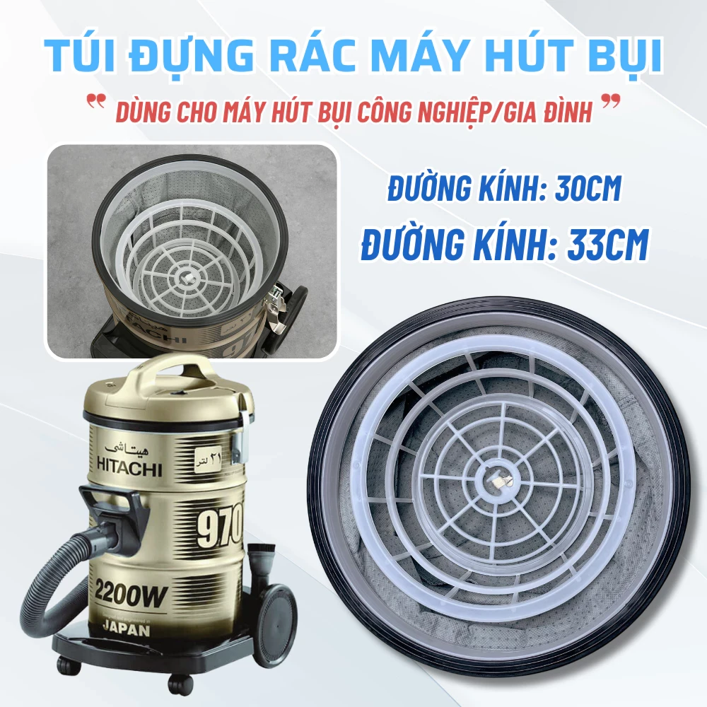 Túi Đựng Rác Máy Hút Bụi HITACHI Dung Tích Chứa Bụi 70L/80L, Túi Lọc Máy Hút Bụi Công Nghiệp HITACHI Model 950i