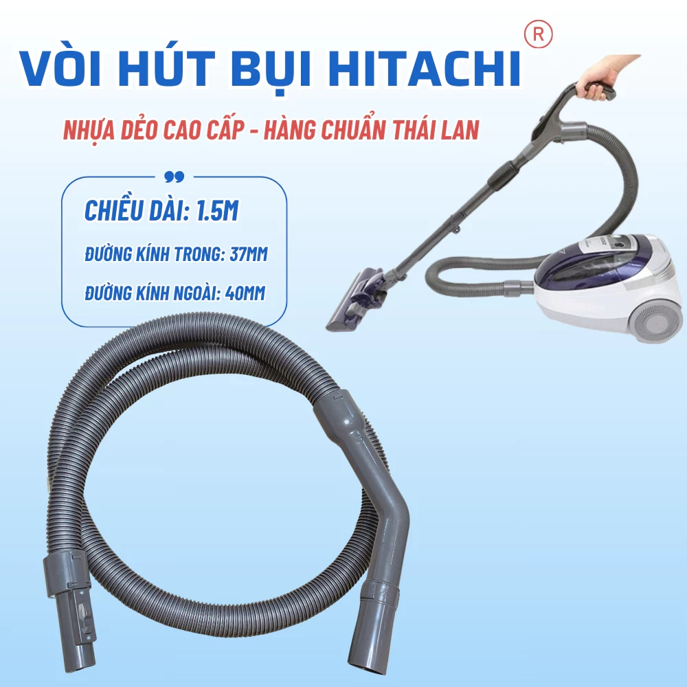 Vòi Hút Bụi HITACHI, Phụ Kiện Máy Hút Bụi HITACHI Ống Hút Bụi, Chất Liệu Nhựa Gân Mềm Mại Chịu Nhiệt Tốt